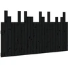 Image de vidaXL Tête de lit murale noire 146,5x3x80 cm pin massif