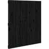 Image de vidaXL Tête de lit murale noire 95,5x3x110 cm pin massif