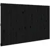 Image de vidaXL Tête de lit murale noire 185x3x110 cm pin massif