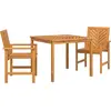 Image de vidaXL Ensemble de jardin 3 pcs brun bois massif acacia