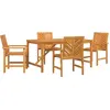 Image de vidaXL Ensemble de jardin 5 pcs brun bois massif acacia