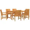 Image de vidaXL Ensemble de jardin 7 pcs brun bois massif acacia