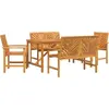 Image de vidaXL Ensemble de jardin pour repas, 5 pièces, bois d'acacia massif, couleur marron
