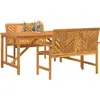 Image de vidaXL Ensemble de jardin pour repas, 3 pièces, bois d'acacia massif, couleur marron