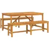 Image de vidaXL Ensemble de jardin 3 pcs brun bois massif acacia