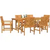Image de vidaXL Ensemble de jardin 7 pcs brun bois massif acacia