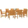 Image de vidaXL Ensemble de jardin 9 pcs brun bois massif acacia