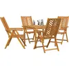 Image de vidaXL Ensemble de jardin 5 pcs brun bois massif acacia