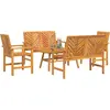 Image de Ensemble de salon de jardin vidaXL, 5 pièces, bois d'acacia massif, marron