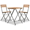 Image de vidaXL Ensemble Bistro 3 pièces Pliable bois massif teck et acier