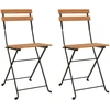 Image de vidaXL Chaises de bistrot pliantes 2 pcs. Bois massif teck et acier