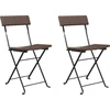 Image de vidaXL Chaises de bistrot 2 pcs. Pliable Marron Poly rotin et acier