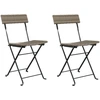 Image de vidaXL Chaises de bistrot 2 pcs. Pliable Gris Poly rotin et acier