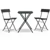 Image de vidaXL Ensemble Bistro 3 pièces Pliable Noir Poly Rattan