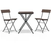 Image de vidaXL Ensemble Bistro 3 pièces Pliable Marron Poly Rattan