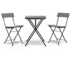 Image de vidaXL Ensemble Bistro 3 pièces Pliable Gris Poly Rattan