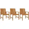 Image de vidaXL Chaises de jardin 3 pcs. Bois massif acacia