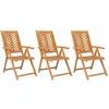 Image de vidaXL Chaises de jardin Réglables 3 pcs. Bois massif acacia