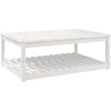 Image de vidaXL Table de jardin blanche 121x82,5x45 cm pin massif