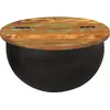Image de vidaXL Table basse noire 50x27 cm Vieux bois massif