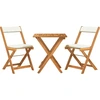 Image de vidaXL Ensemble Bistro 3 pièces Pliable avec coussins Bois massif Acacia