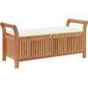 Image de vidaXL Banc de jardin avec coussin 126 cm bois massif acacia