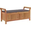 Image de vidaXL Banc de jardin avec coussin 126 cm bois massif acacia