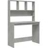 Image de vidaXL Bureau avec étagère gris béton 102x45x148 cm Bois composite
