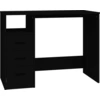 Image de vidaXL Bureau avec tiroirs noir 102x50x76 cm bois composite