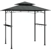 Image de vidaXL Pavillon de barbecue avec étagères latérales Anthracite 240x150x243 cm Acier