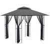 Image de vidaXL Pavillon avec parois latérales Anthracite 300x300x270 cm Acier