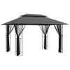 Image de vidaXL Pavillon avec parois latérales Anthracite 400x300x270 cm Acier