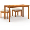 Image de vidaXL Ensemble de jardin 3 pièces avec coussins Bois massif Acacia