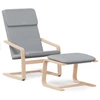 Image de vidaXL Fauteuil relax avec pouf Tissu gris clair