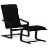 Image de vidaXL Fauteuil relax avec pouf Noir Tissu