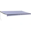 Image de vidaXL Auvent rétractable Bleu et blanc 5x3 m Tissu et aluminium