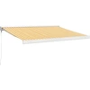 Image de vidaXL Marquise rétractable jaune et blanc 3x2,5 m Tissu et aluminium