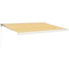 Image de vidaXL Marquise rétractable jaune et blanc 4x3 m Tissu et aluminium