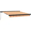Image de vidaXL Marquise rétractable jaune et blanc 3x2,5 m Tissu et aluminium