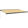 Image de vidaXL Marquise rétractable jaune et blanc 5x3 m Tissu et aluminium