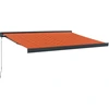 Image de vidaXL Marquise rétractable Orange et brun 3,5x2,5 m Tissu & aluminium