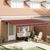 Image de vidaXL Marquise rétractable Orange et brun 4,5x3 m Tissu et aluminium