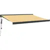 Image de vidaXL Marquise rétractable jaune et blanc 3,5x2,5 m Tissu et aluminium