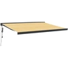 Image de vidaXL Marquise rétractable jaune et blanc 4x3 m Tissu et aluminium