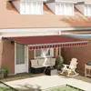 Image de vidaXL Marquise rétractable Orange et brun 4,5x3 m Tissu et aluminium