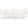 Image de vidaXL Ensemble de jardin 7 pièces blanc pin massif