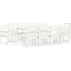 Image de vidaXL Ensemble de jardin 11 pièces blanc pin massif