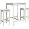 Image de vidaXL Ensemble bar de jardin 3 pièces blanc pin massif