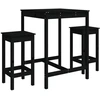 Image de vidaXL Ensemble bar de jardin 3 pièces noir pin massif