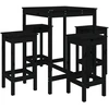 Image de vidaXL Ensemble bar de jardin 5 pièces noir pin massif